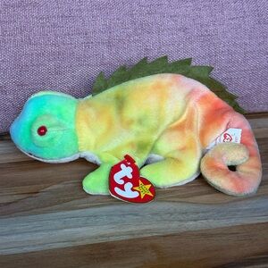 Vintage Ty Beanie Baby Iggy the Iguana Plush With Tag 1997